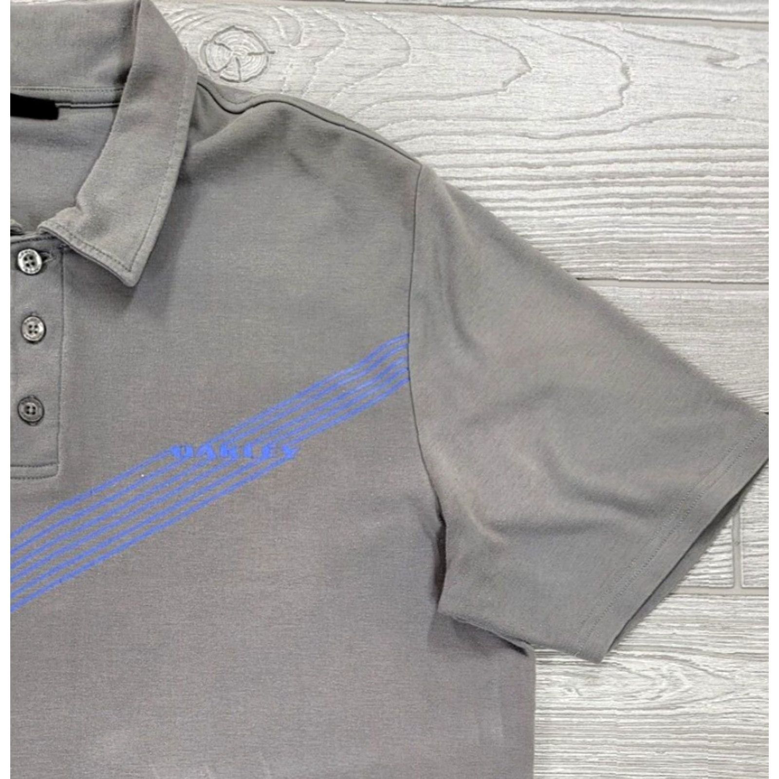 Oakley Oakley Polo Shirt Golf Colorblock Gray White Striped Short Sleeve Men L Size US L / EU 52-54 / 3 - 3 Thumbnail