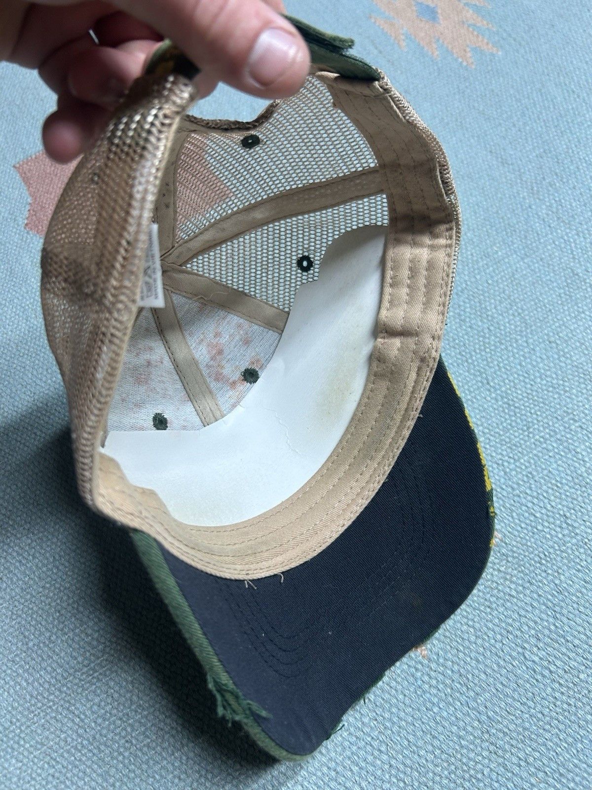 Vintage Stine strapback hat trucker distressed green seed farm NOS Size ONE SIZE - 7 Thumbnail