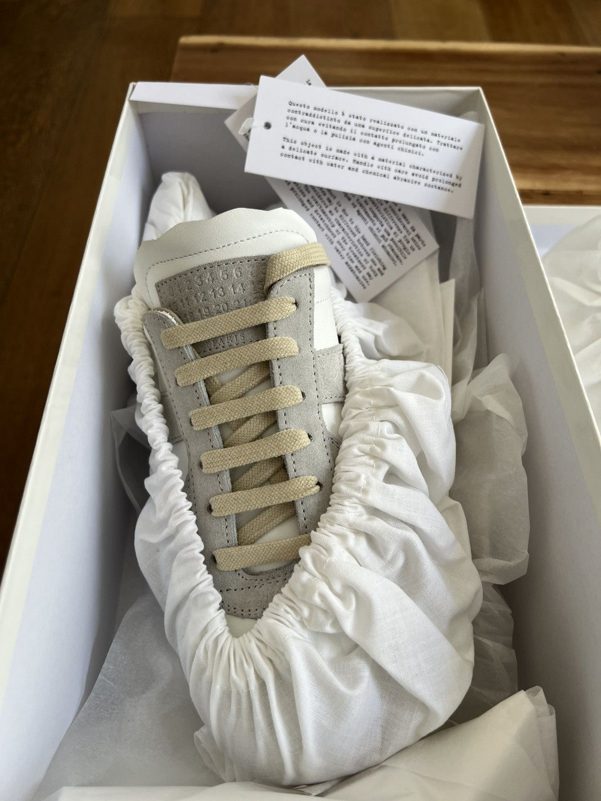 Maison Margiela Maison Margiela Replica leather sneakers 36/5 White Grey Size US 6.5 / IT 36.5 - 16 Thumbnail