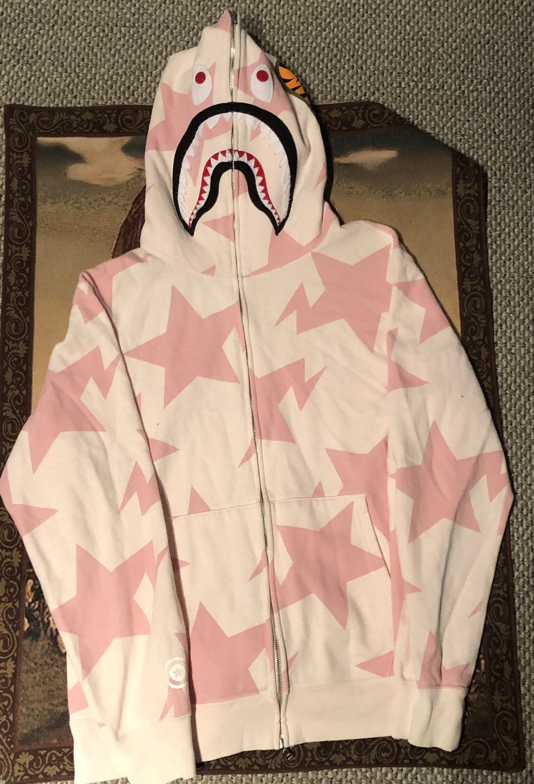 Bape Sta Pattern Shark Full Zip Hoodie Size US XXL / EU 58 / 5 - 1 Thumbnail