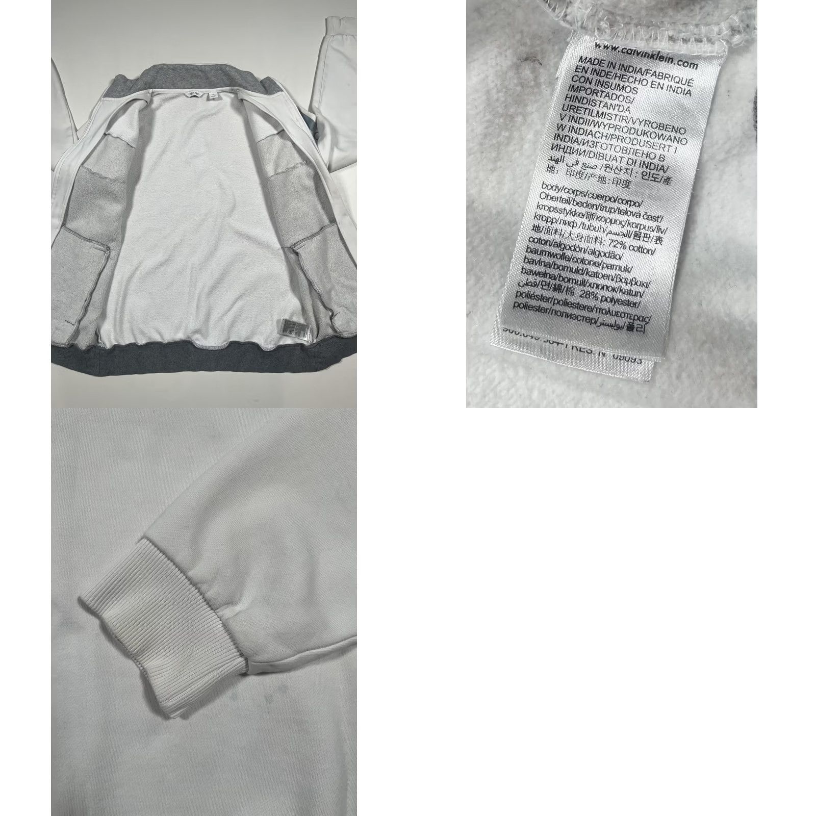 Calvin Klein Calvin Klein Jacket M Gray Colorblock Full Zip Track Logo Unisex Adults Regular Cotton Blend Size US M / EU 48-50 / 2 - 8 Thumbnail