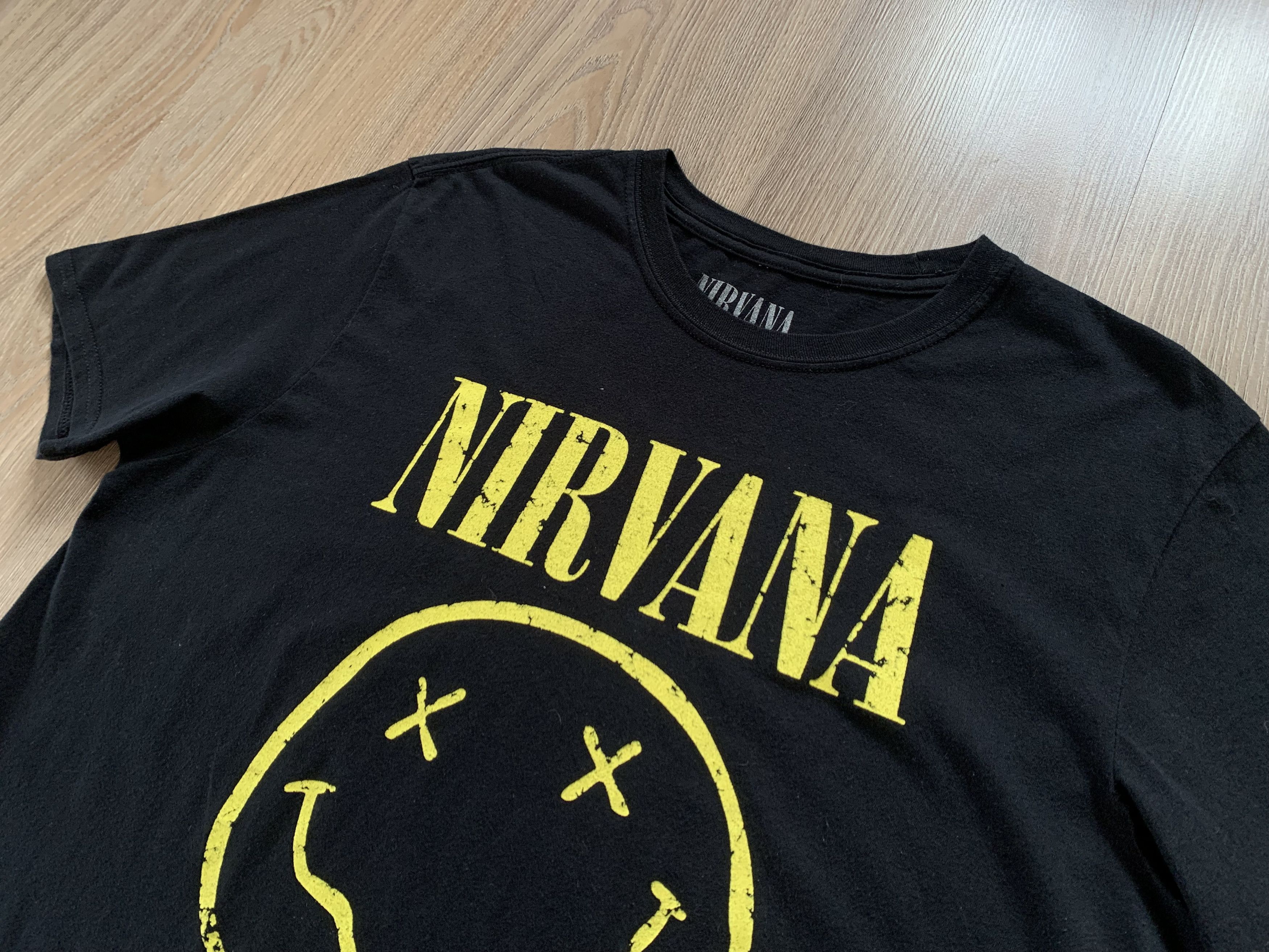 Band Tees × Gildan × Nirvana Bohoo Nirvana Logo Cotton Printed T Shirt Size US L / EU 52-54 / 3 - 4 Thumbnail