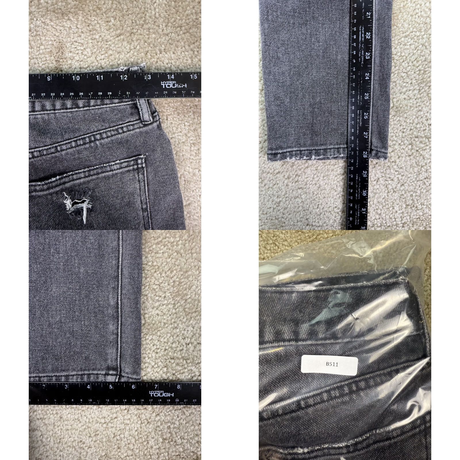 Pacsun PacSun Jeans Womens Gray Mom Straight High Rise Denim Distressed Ladies 24 B511 Size 42" / US 20 - 9 Thumbnail