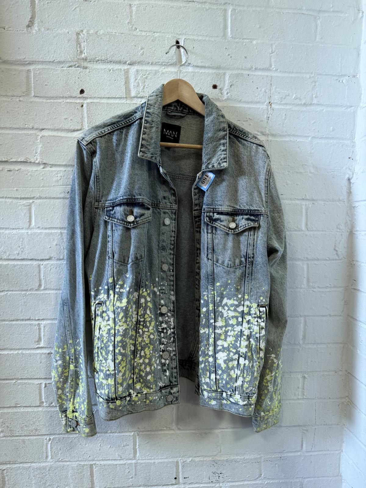 Mavi Men's Mavi Denim Jacket with Yellow and White Splatter Paint Size US L / EU 52-54 / 3 - 1 Thumbnail