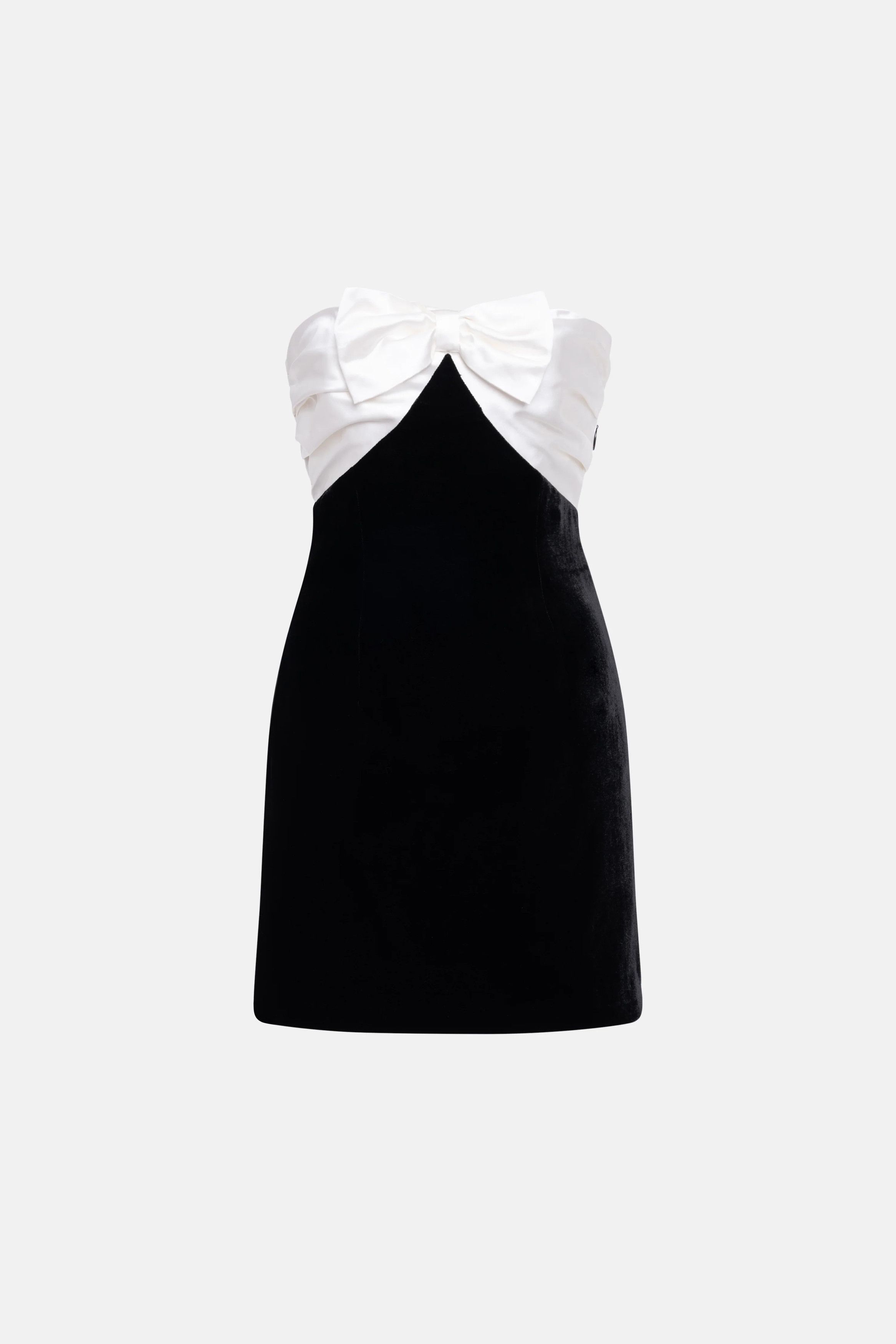Alessandra Rich o1s22i1n0225 Velvet Mini Dress in Black Size S / US 4 / IT 40 - 1 Thumbnail