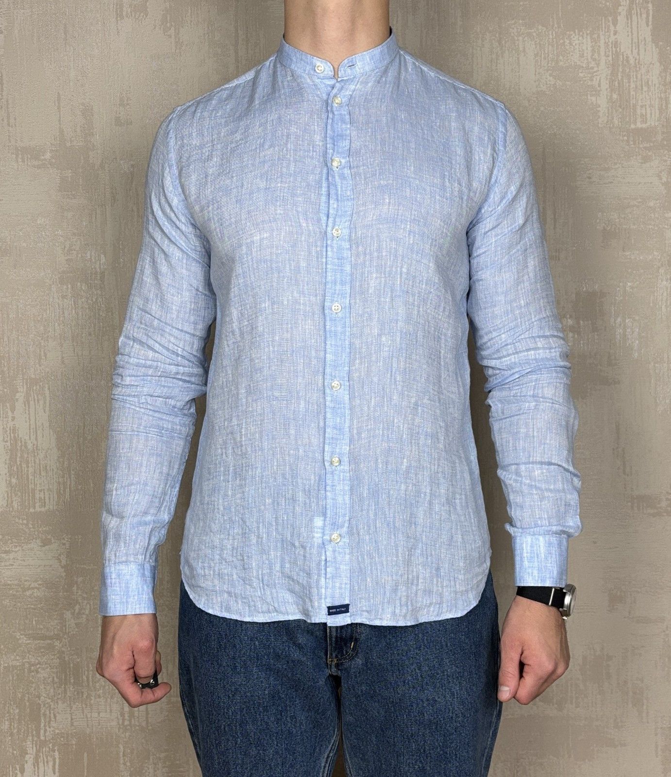 Other Asole & Bottoni Linen Grandad Collar Shirt Size 41 / 16 Size US L / EU 52-54 / 3 - 3 Thumbnail