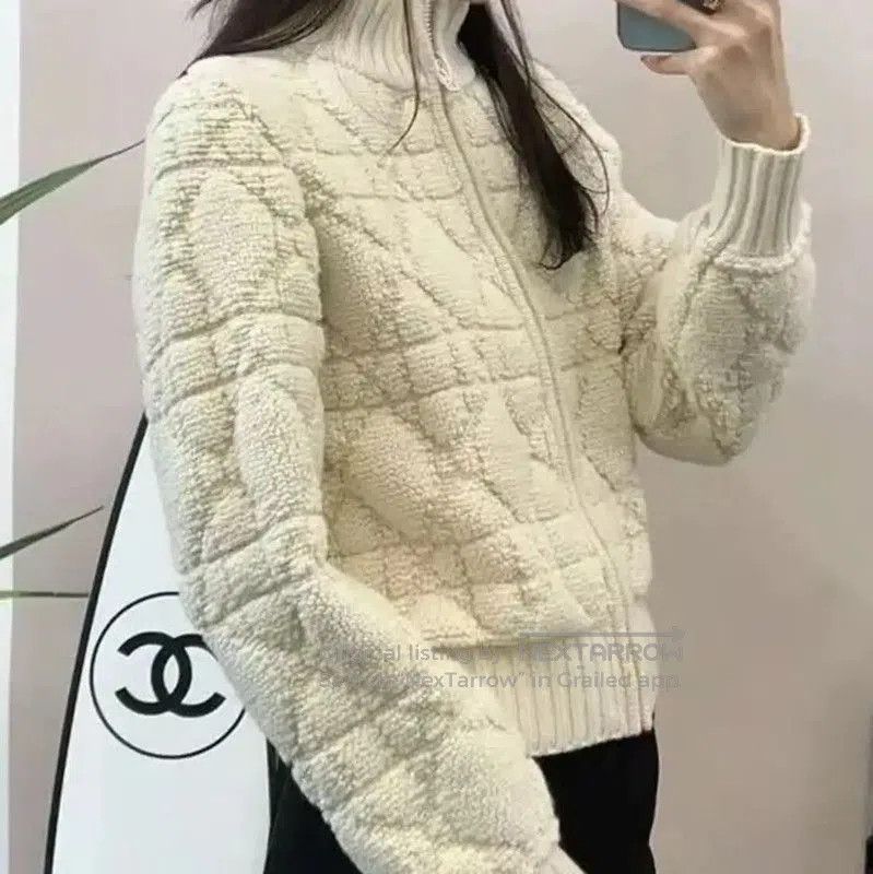Dior Dior Women's Knit Cardigan in Cream . Size L / US 10 / IT 46 - 4 Thumbnail