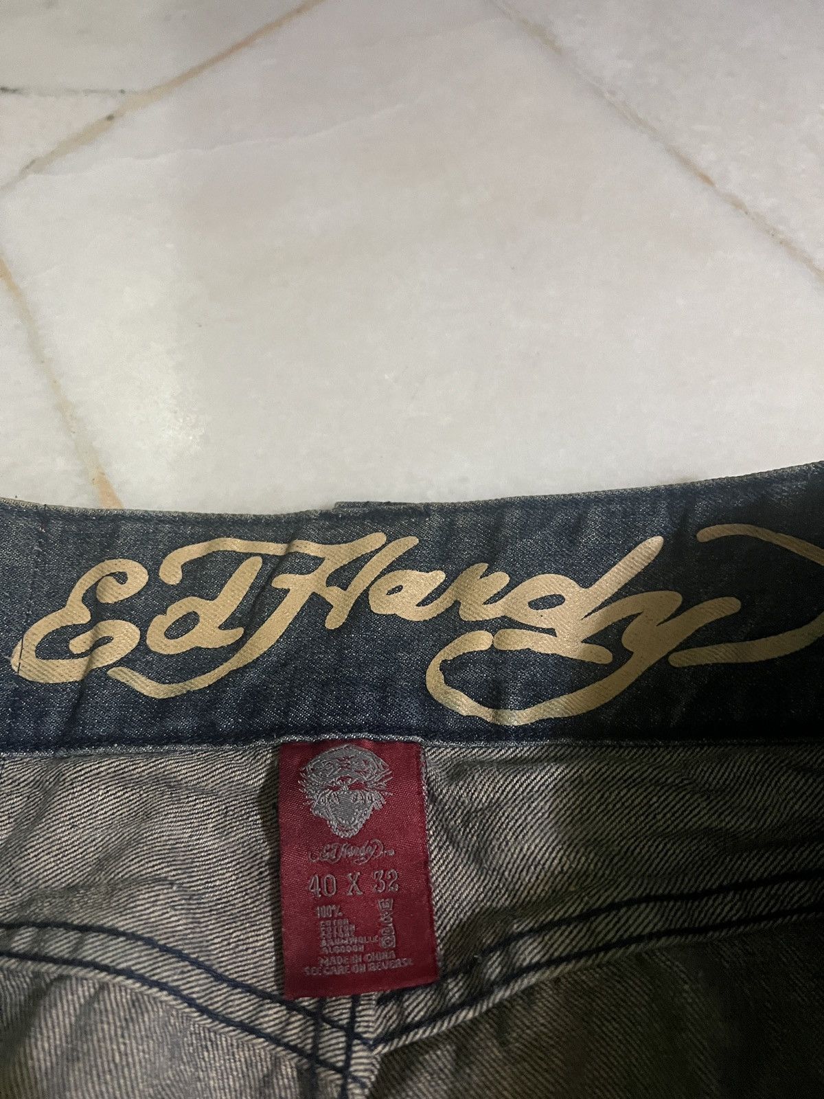 Christian Audigier × Ed Hardy × Vintage Vintage 00's Y2K ED Hardy Swarovski Size US 42 / EU 58 - 3 Thumbnail