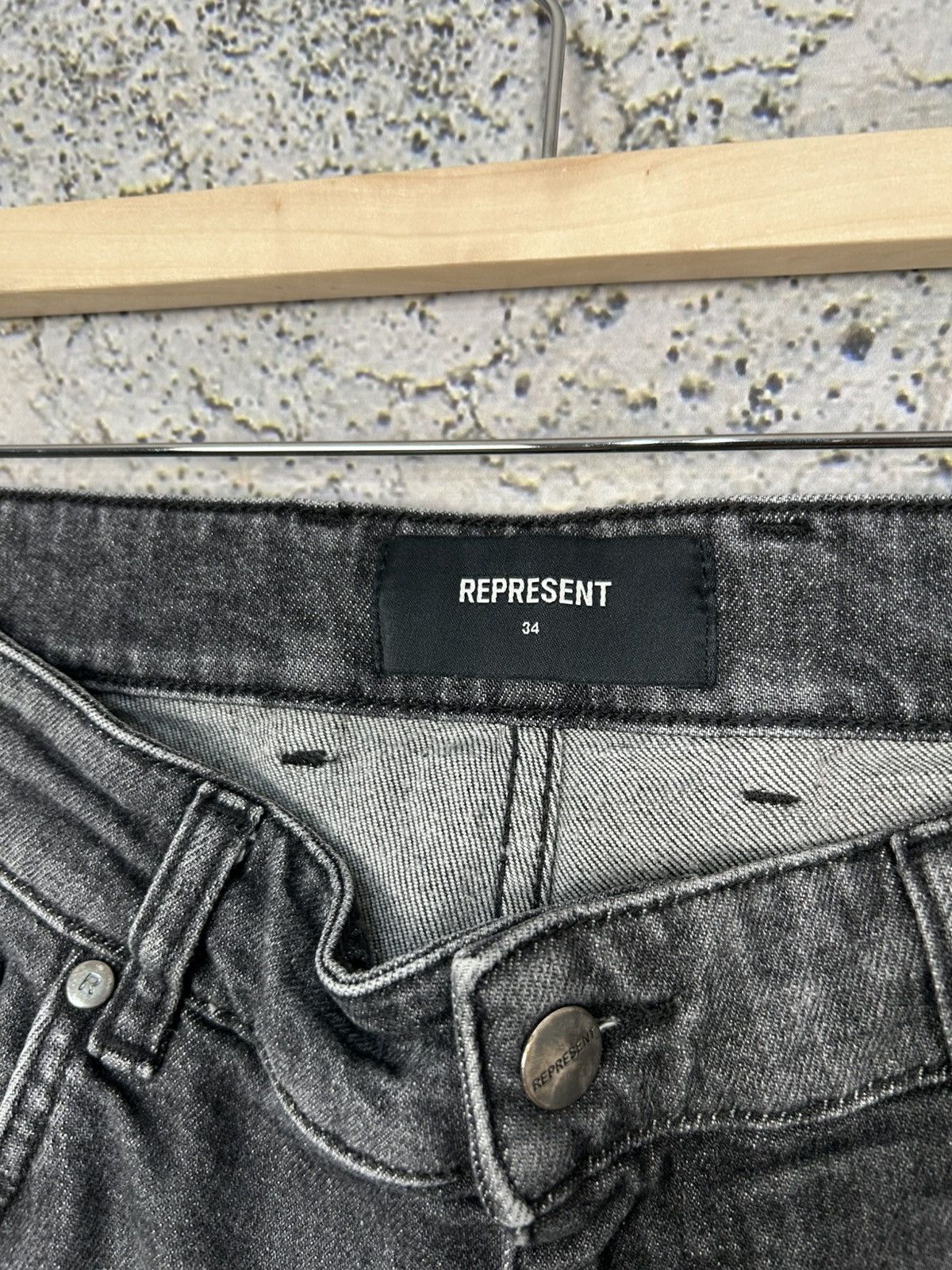 Represent Clo. Represent Washed Black Skinny Jeans Denim Streetwear Rock Size US 34 / EU 50 - 7 Thumbnail
