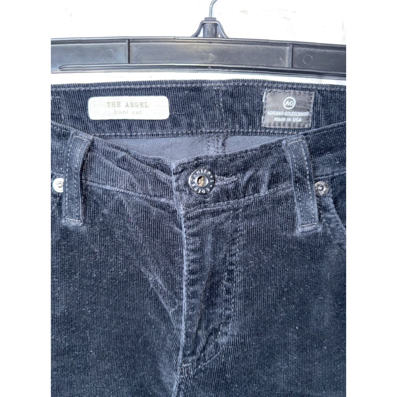 Vintage VINTAGE Adriano Goldschmied The Angel Black Corduroy Bootcut Pants Womens 27R Slim Low Rise 34in Inseam Black Boots? Size 27" / US 4 / IT 40 - 2 Thumbnail