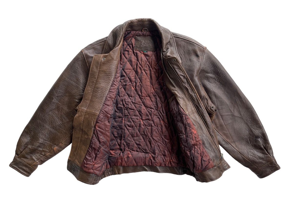 Vintage Vintage Polo Club Leather Bomber Jacket Size US L / EU 52-54 / 3 - 10 Thumbnail