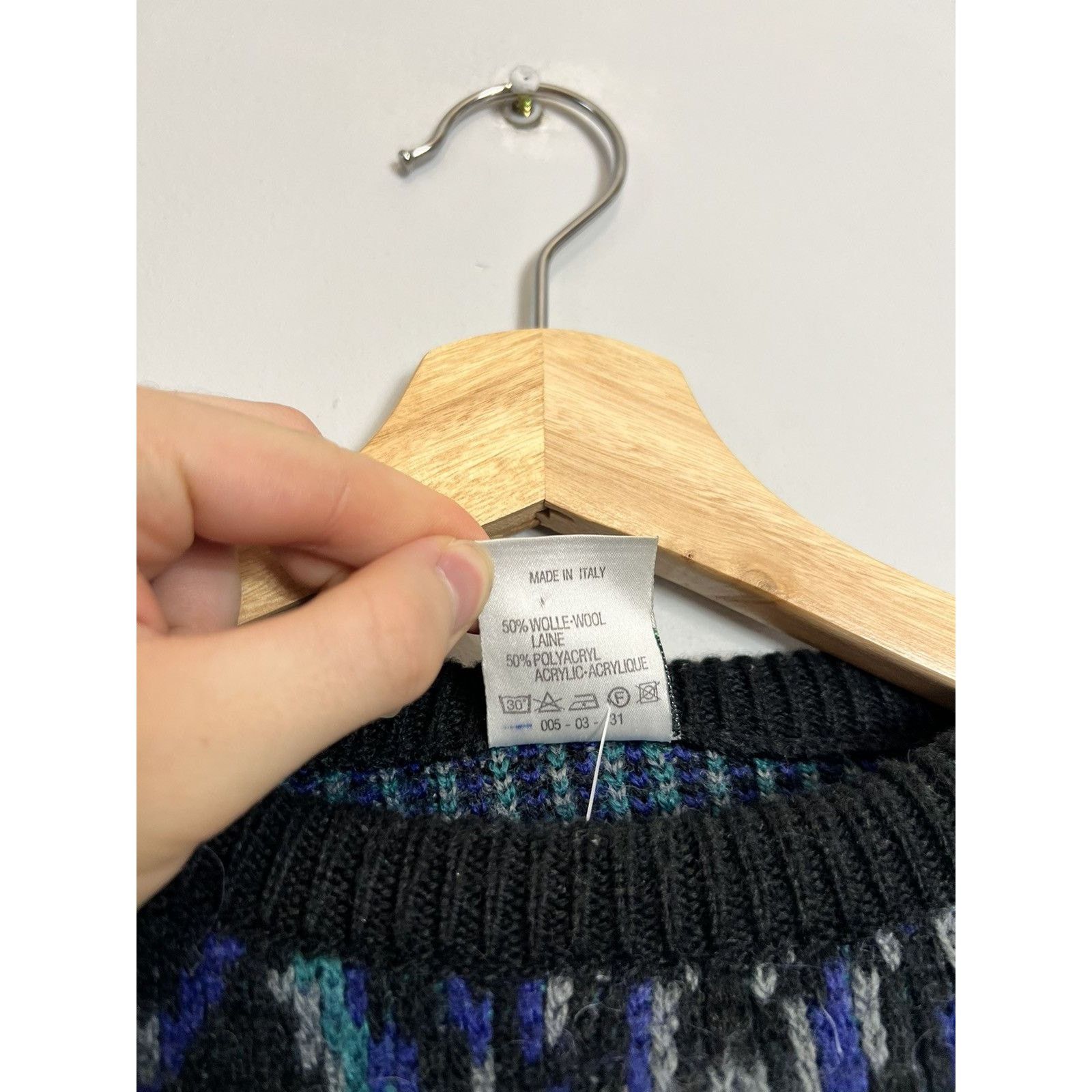 Puma × Vintage Rare Vintage 90s Adidas Puma Print Wool Knit Sweatshirt OG Size US L / EU 52-54 / 3 - 7 Thumbnail