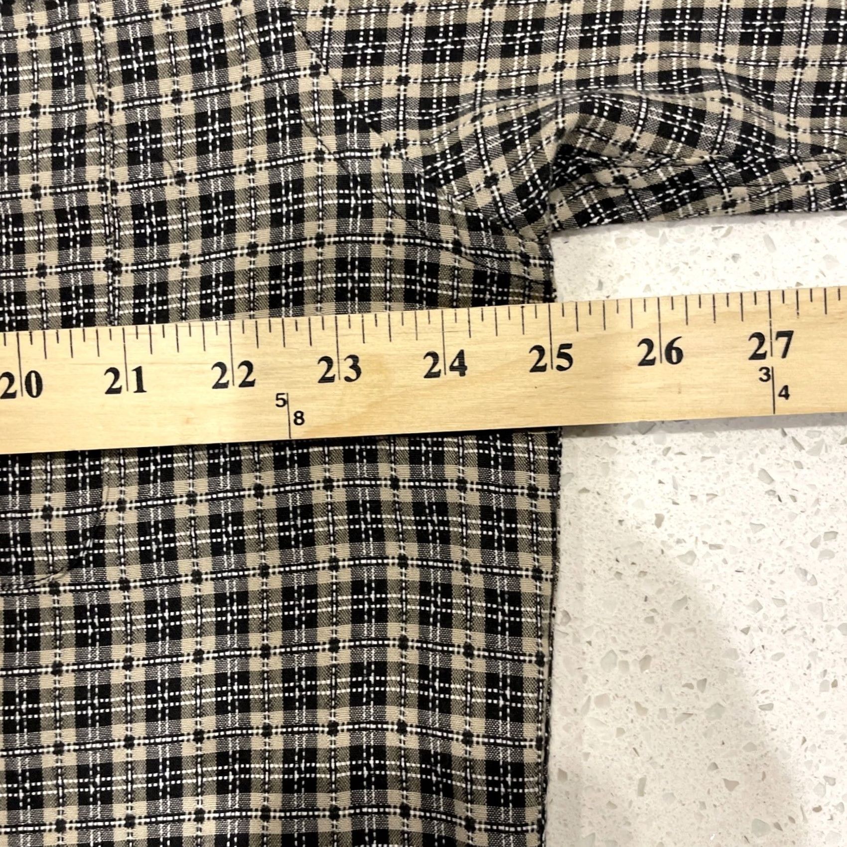 Vintage Munsingwear Button-Up Shirt Mens L Short Sleeve Navy Blue Tan Geometric Casual Button-Down Collared Cotton Size US L / EU 52-54 / 3 - 4 Thumbnail