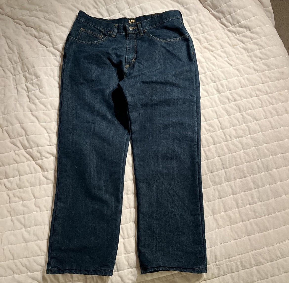 Lee × Vintage 36x29 Lee Fleece Lined Heavyweight Blue Jeans Size US 36 / EU 52 - 1 Thumbnail