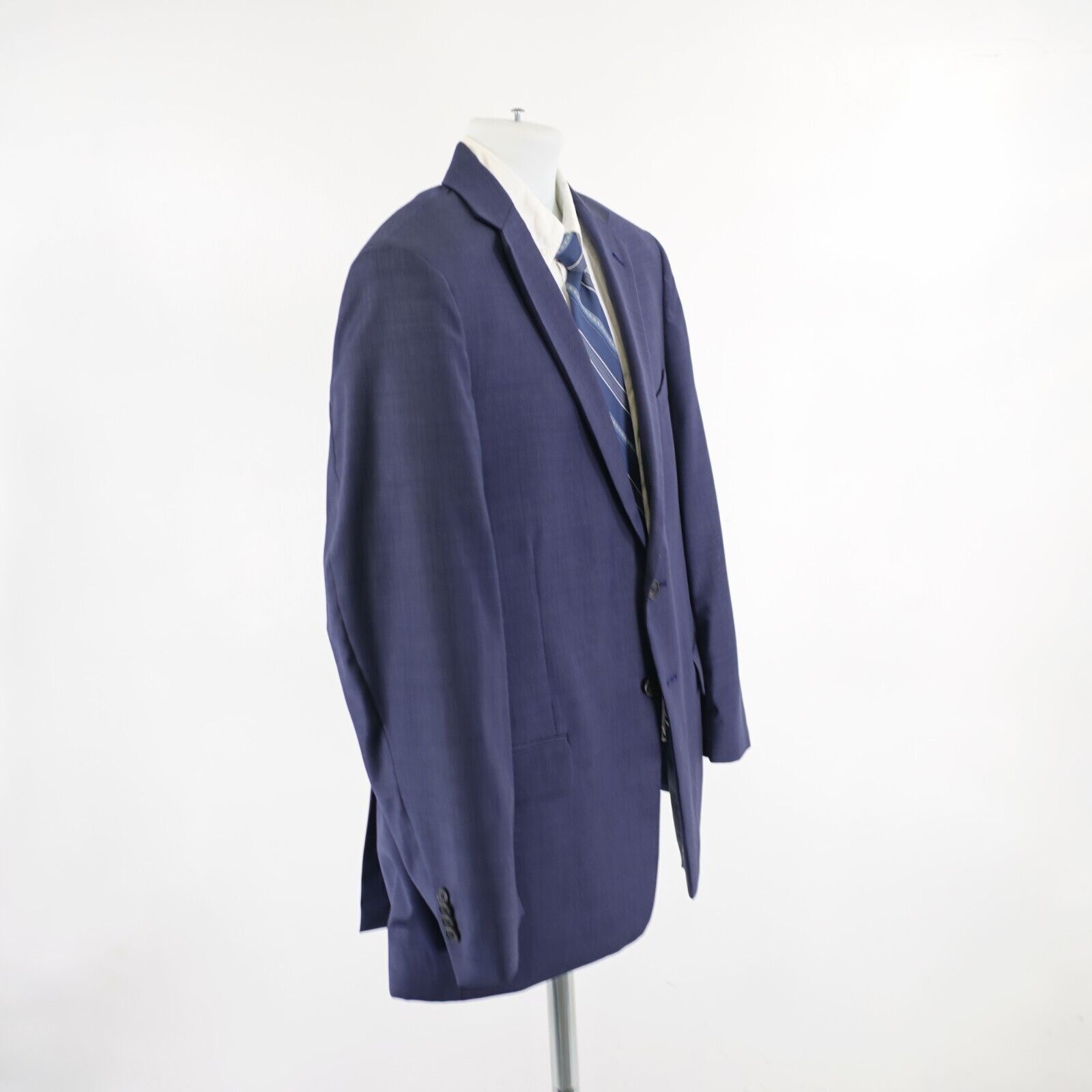 Kenneth Cole Kenneth Cole Awearness Wool Blue Birdseye 2 Button Blazer 44 Size 44S - 7 Thumbnail