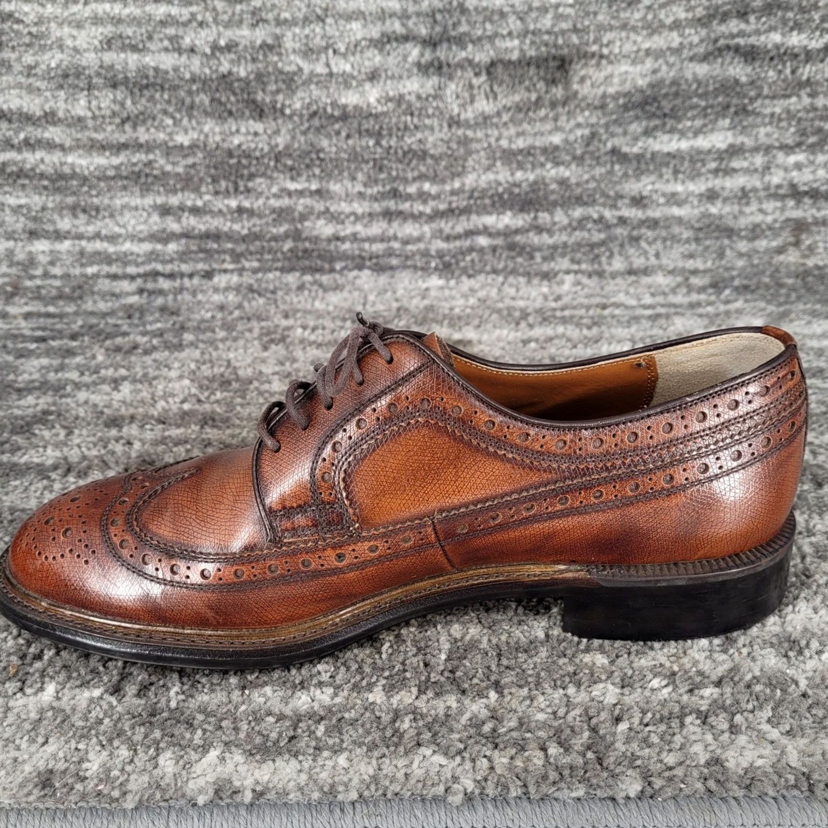 Imperial Regal Imperial Grade Brown Leather Oxford Dress Shoe Wing Tip Brogue USA Mens 7.5 Size US 8 / EU 41 - 7 Thumbnail