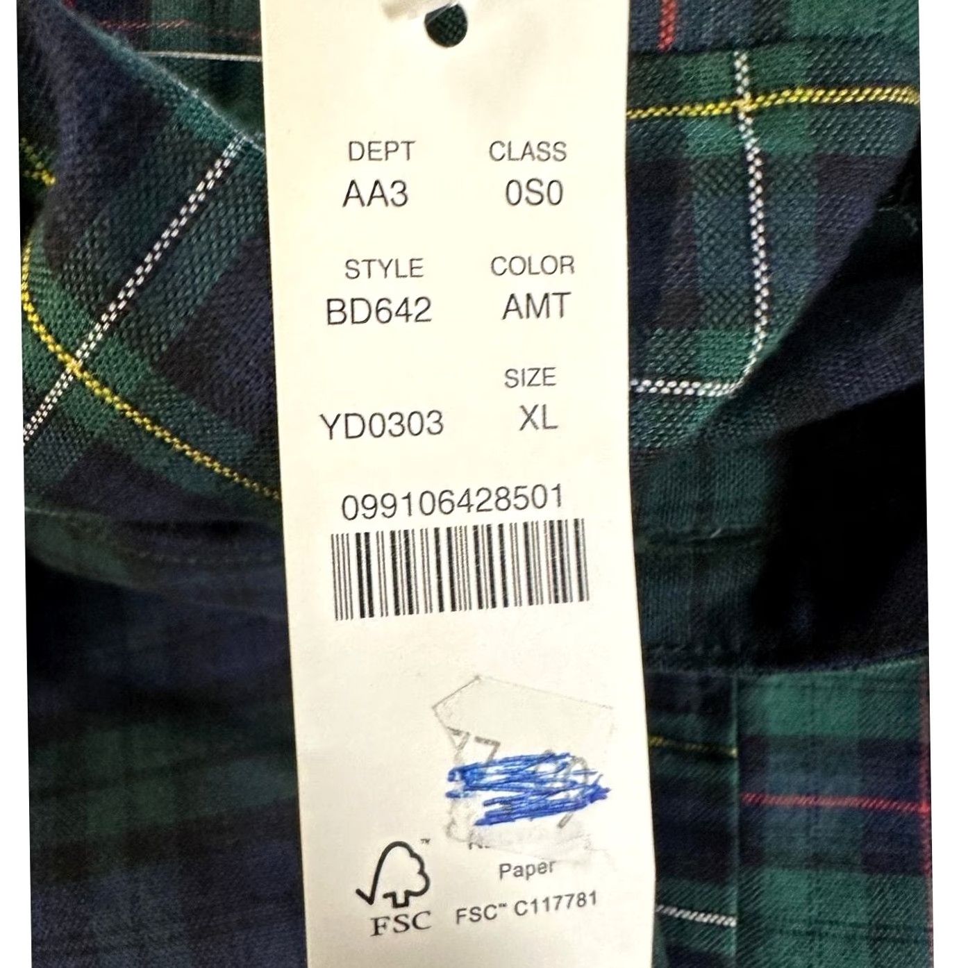 J.Crew J. Crew Broken In Oxford Flannel Shirt Men XL Green Blue Plaid Button-Up Slim Fit Size US XL / EU 56 / 4 - 2 Thumbnail