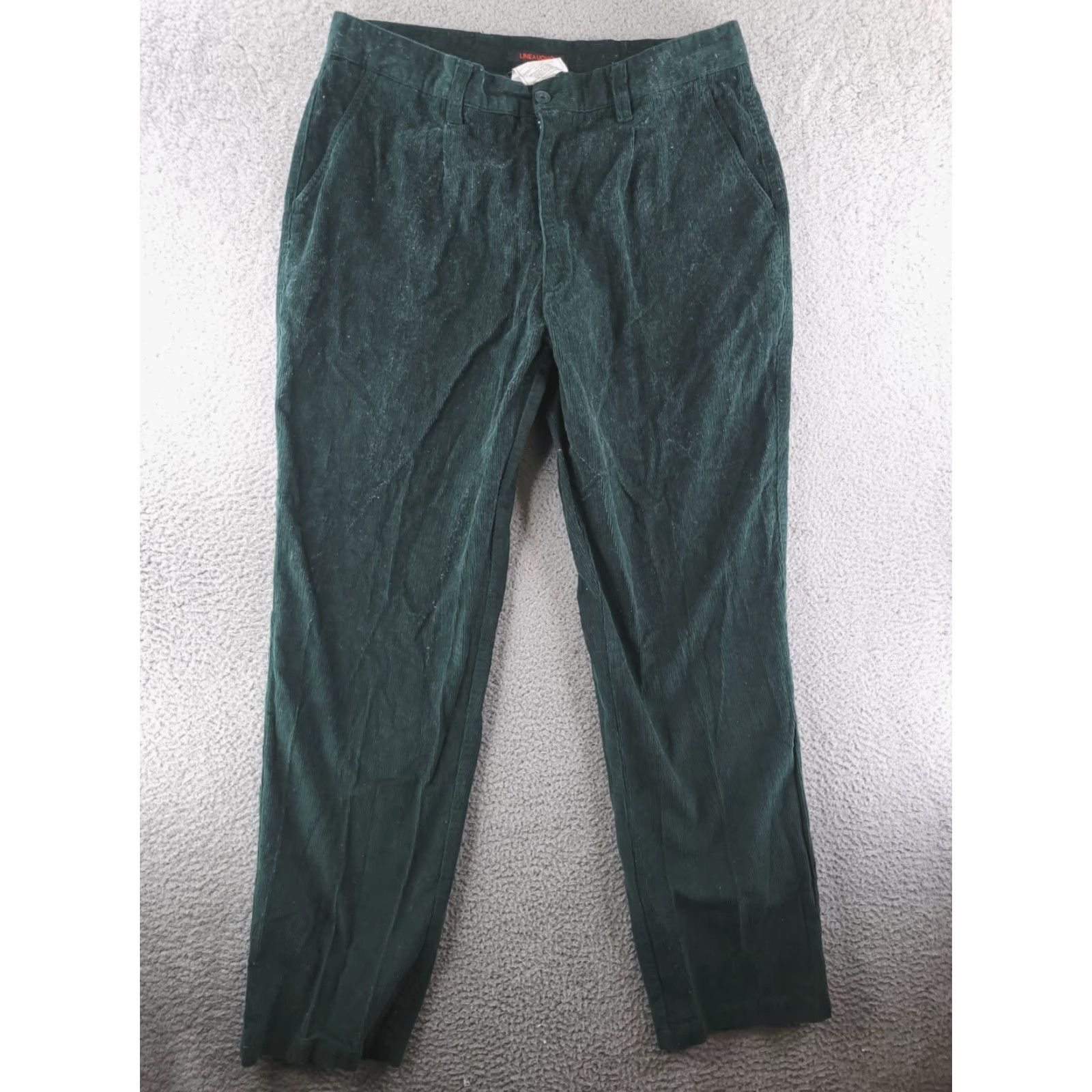 Vintage Linea Uomo Pants Mens 37x33 Green Corduroy Relaxed Fit Chino Cotton Vintage Size US 37 - 2 Thumbnail