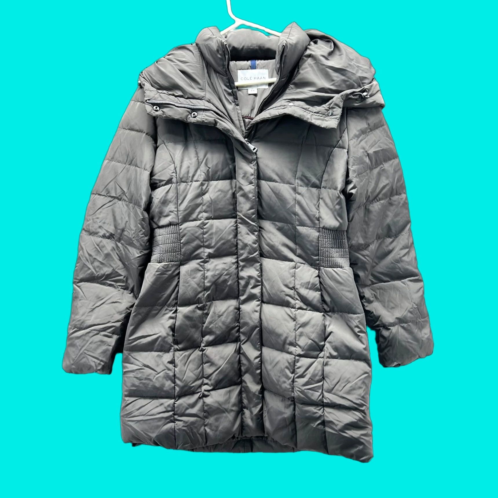 Cole Haan Cole Haan Puffer Coat Womens M Gray Hooded Quilted Down Jacket Size M / US 6-8 / IT 42-44 - 1 Thumbnail
