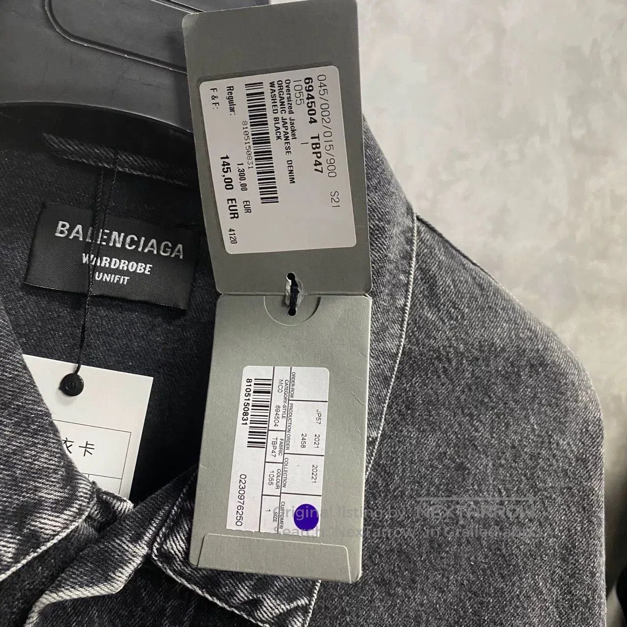 Balenciaga Balenciaga Latest Black Gray Logo Denim Jacket. Size US M / EU 48-50 / 2 - 5 Thumbnail