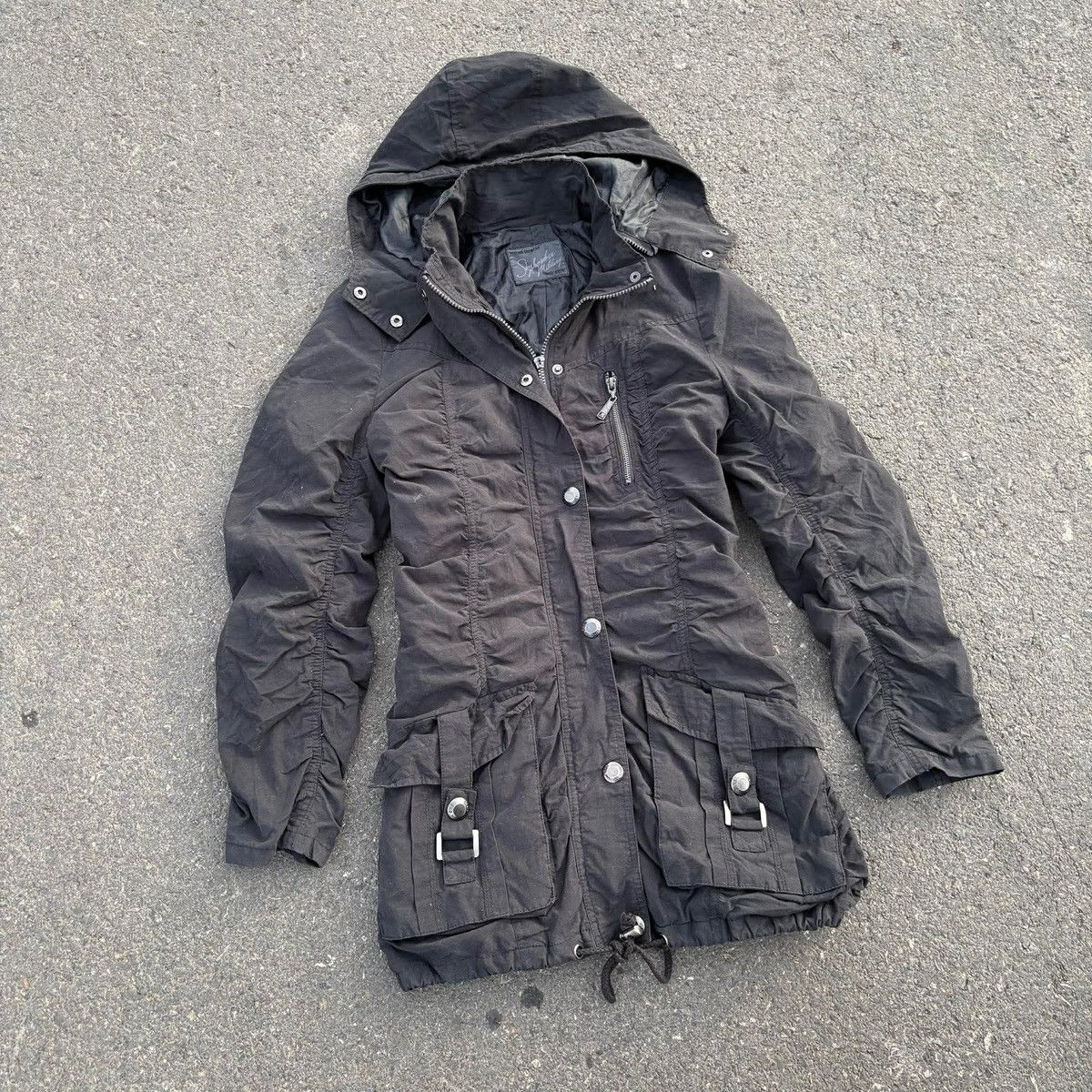 Japanese Brand Feeling Goods Military Parka Jacket Black Y2K Utility Hooded Size S / US 4 / IT 40 - 14 Thumbnail