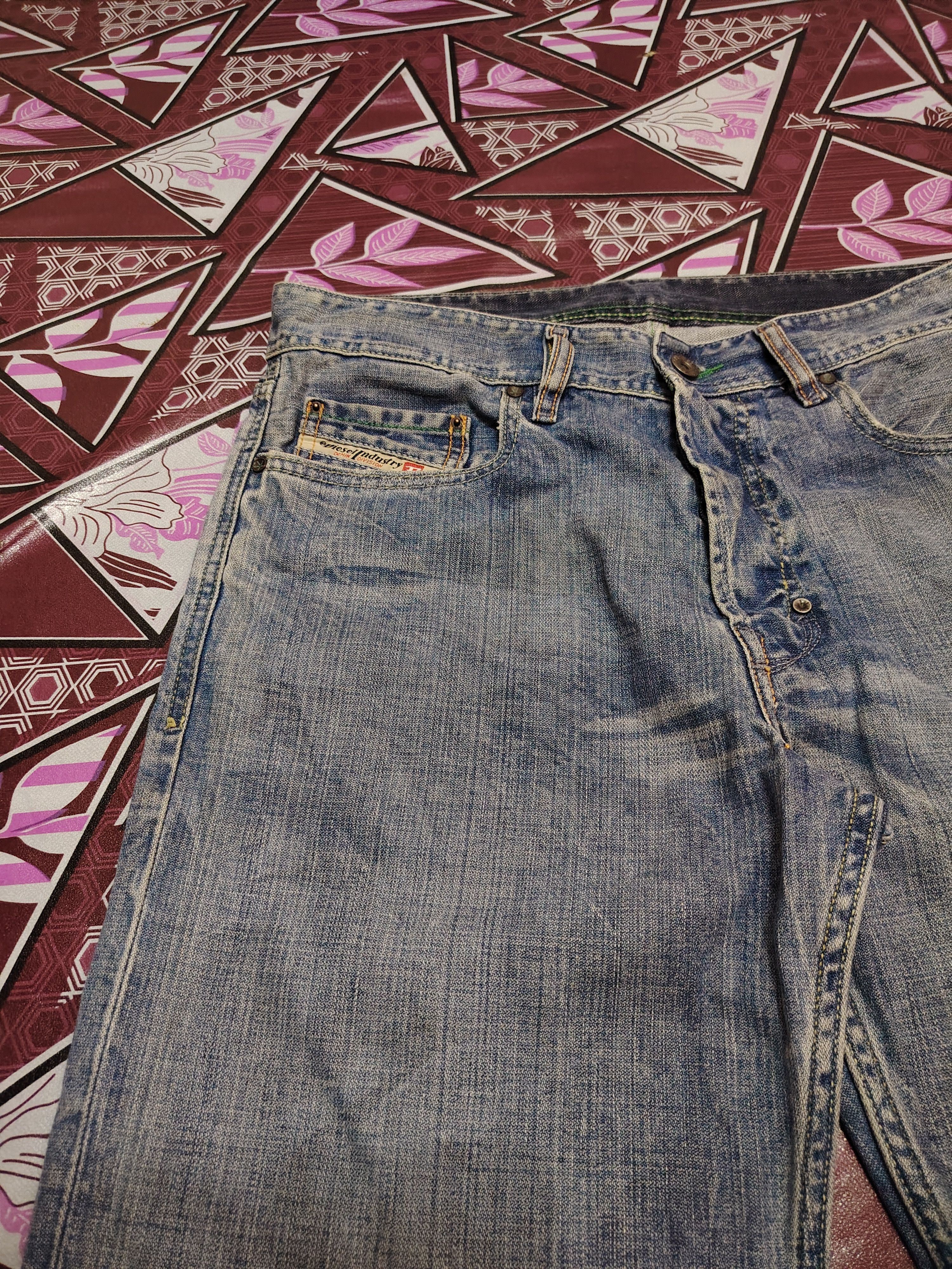 Who Decides War Vtg Diesel Industry Flared Distressed jeans Denim Size US 31 - 2 Thumbnail