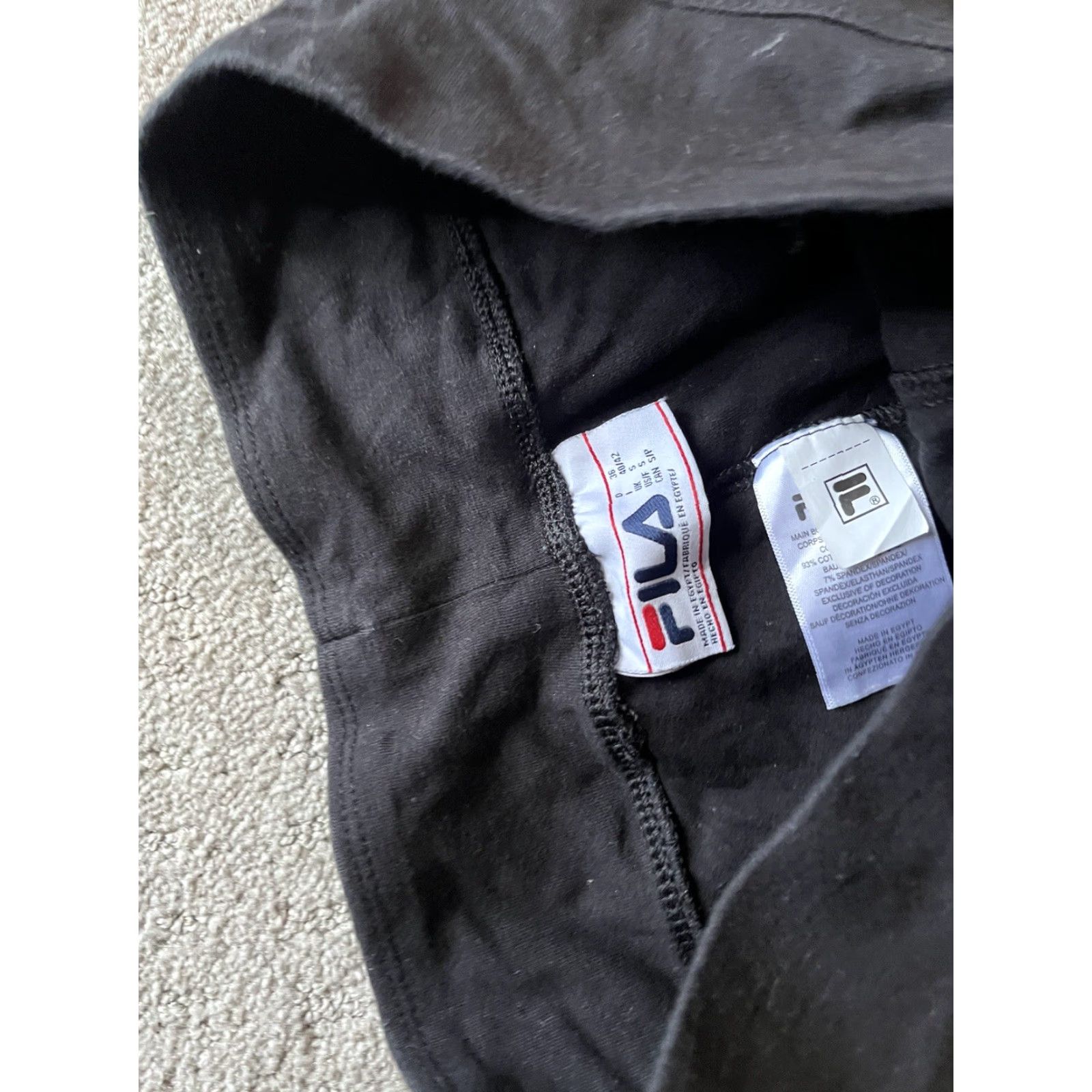 Fila VINTAGE FILA Women’s Athletic Leggings Small Black Striped Workout Activewear Skinny Stretch Size 28" / US 6 / IT 42 - 5 Thumbnail