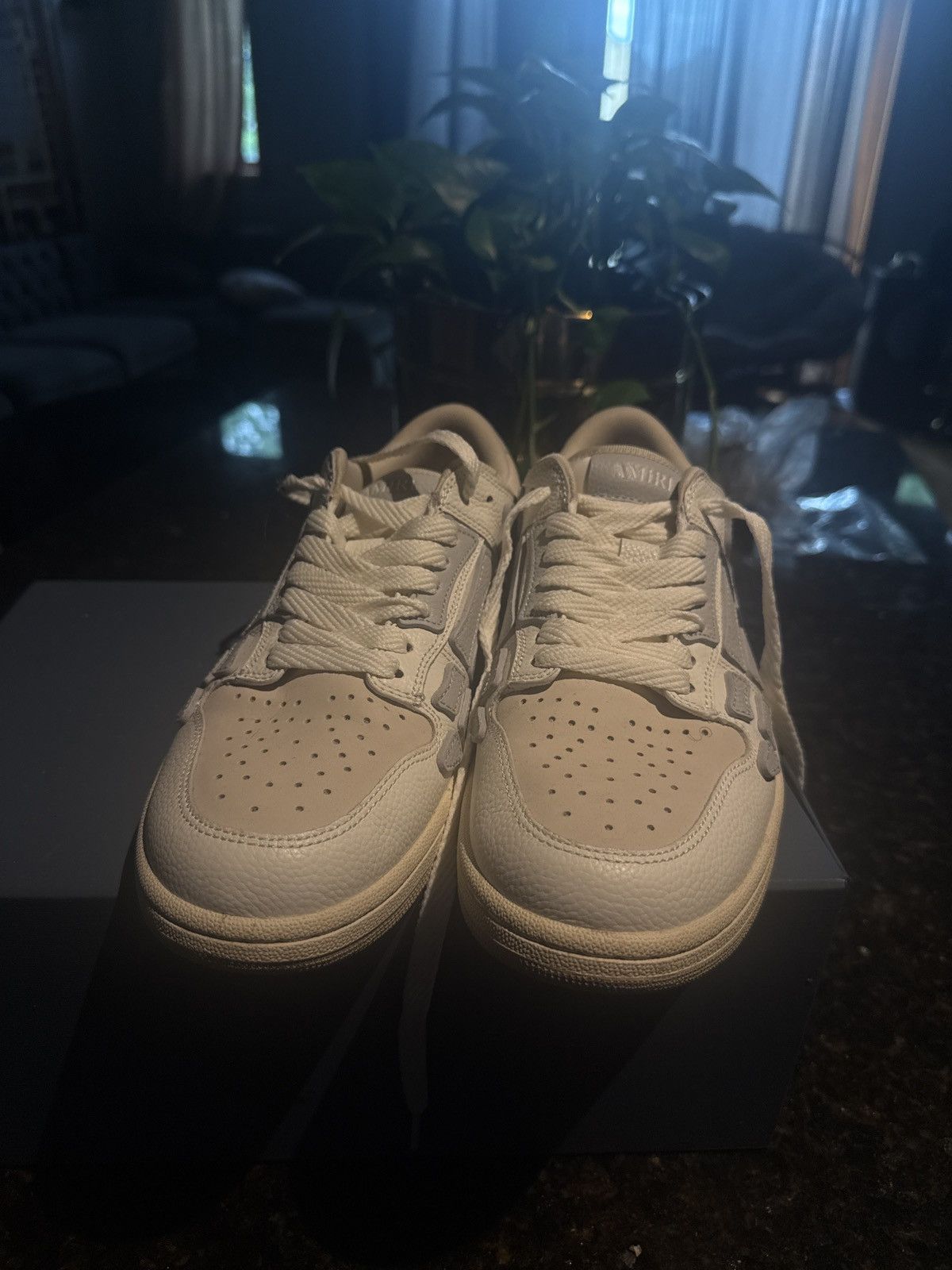 Amiri Amiri White and Grey Low Top Skeleton Sneakers Size US 10 / EU 43 - 5 Thumbnail