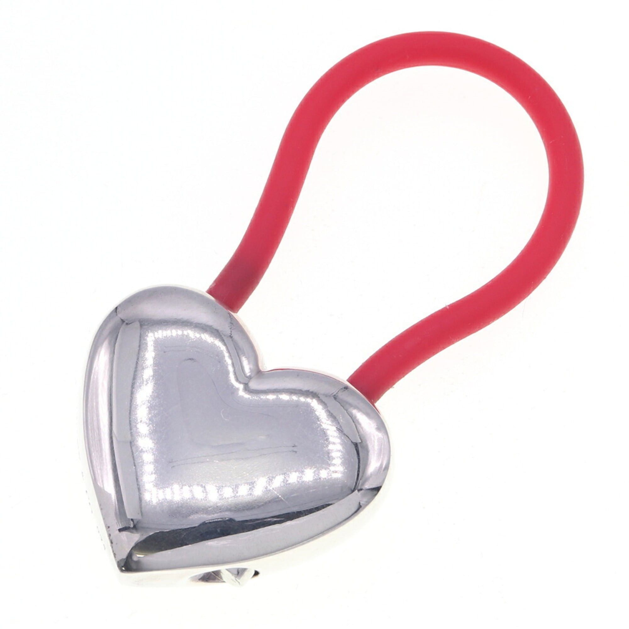 Tiffany & Co. Tiffany & Co. Heart Key Ring, Silver, Red, SV, Sterling Silver 925, Rubber Keychain, Bag Charm, Cadena, Women's, TIFFANY CO. Size ONE SIZE - 1 Thumbnail
