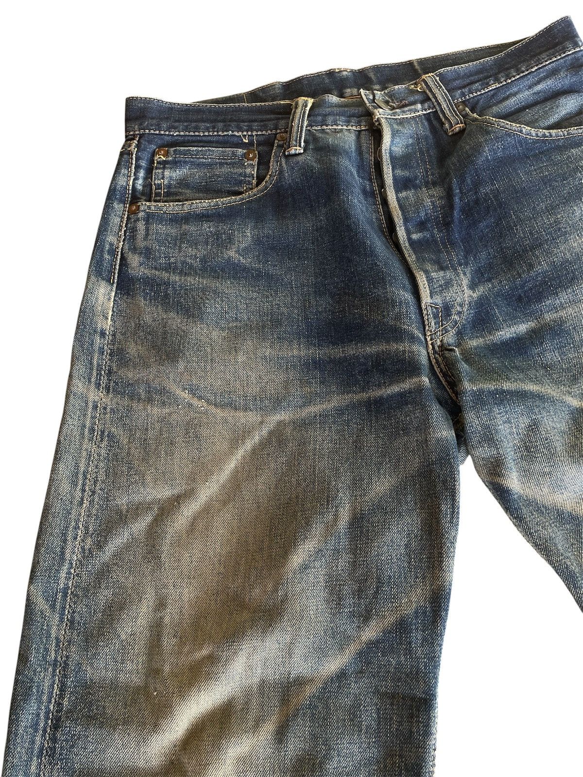 Warehouse & Co. Vintage Japanese Distressed Warehouse Denim Jeans Faded Wash Size US 32 / EU 48 - 3 Thumbnail
