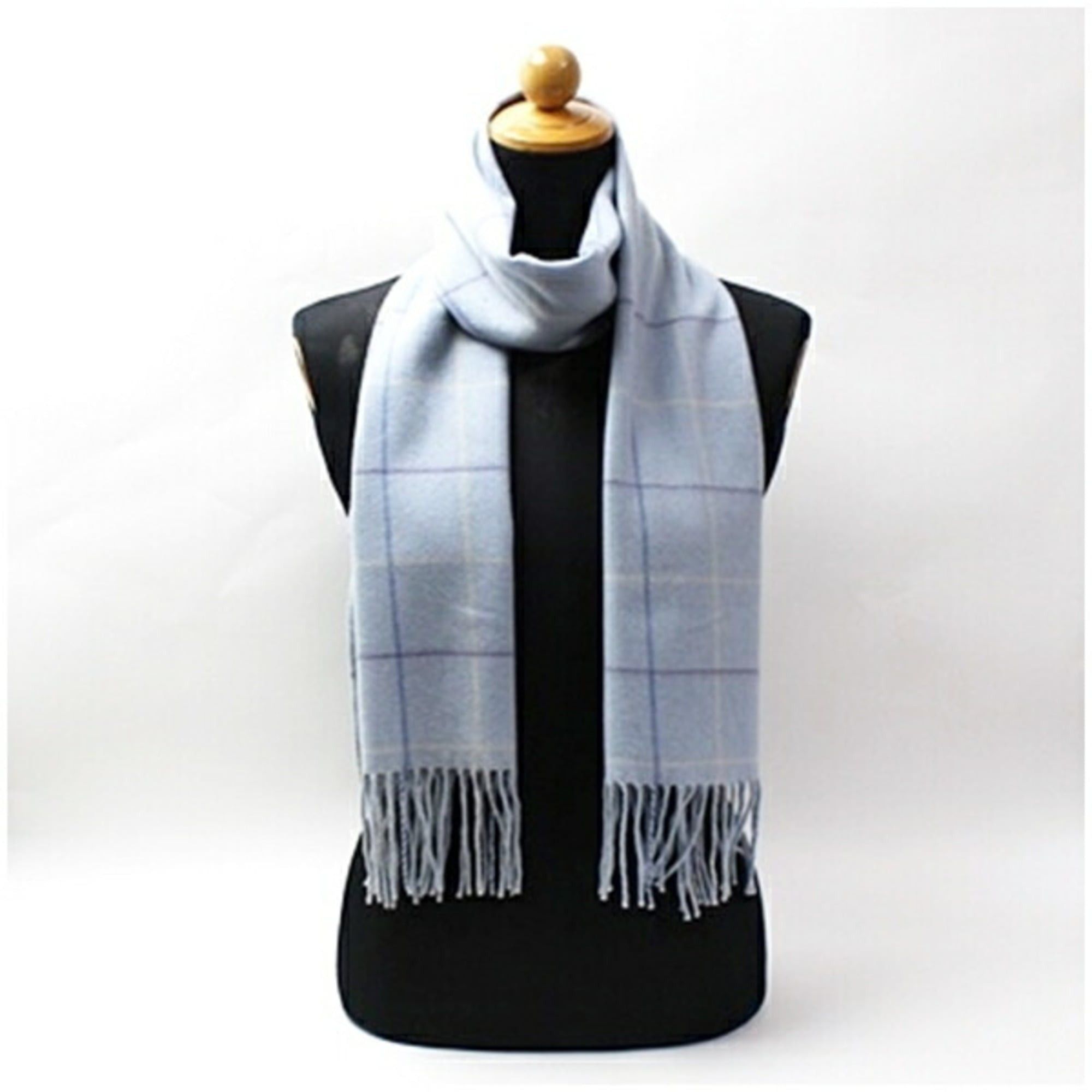 Burberry Burberry Cashmere Scarf, Light Blue with Check, 162 x 29 cm, for Men and Women Size ONE SIZE - 1 Thumbnail