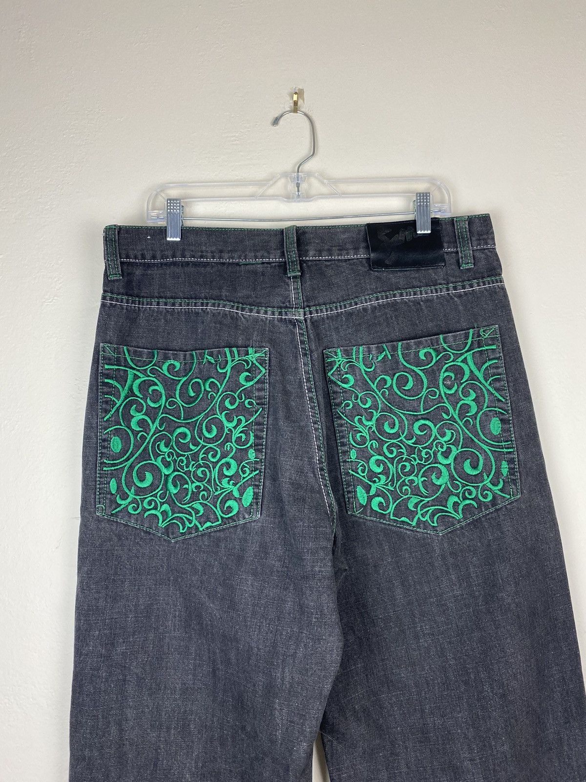 Vintage Fame Baggy Denim Jeans Embroidered Pocket Raw Jeans y2k Size US 34 / EU 50 - 5 Thumbnail