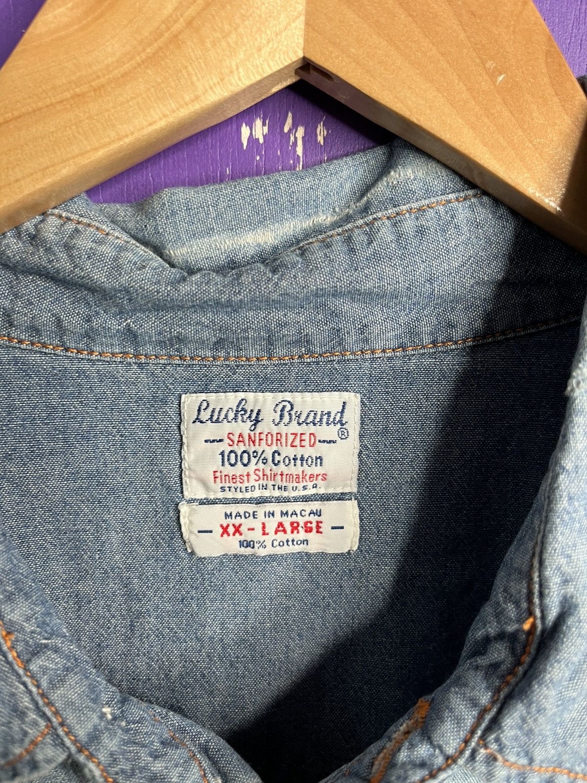 Lucky Brand × Vintage Vintage 00s Lucky brand sanforized pearl snap shirt Size US XL / EU 56 / 4 - 4 Thumbnail