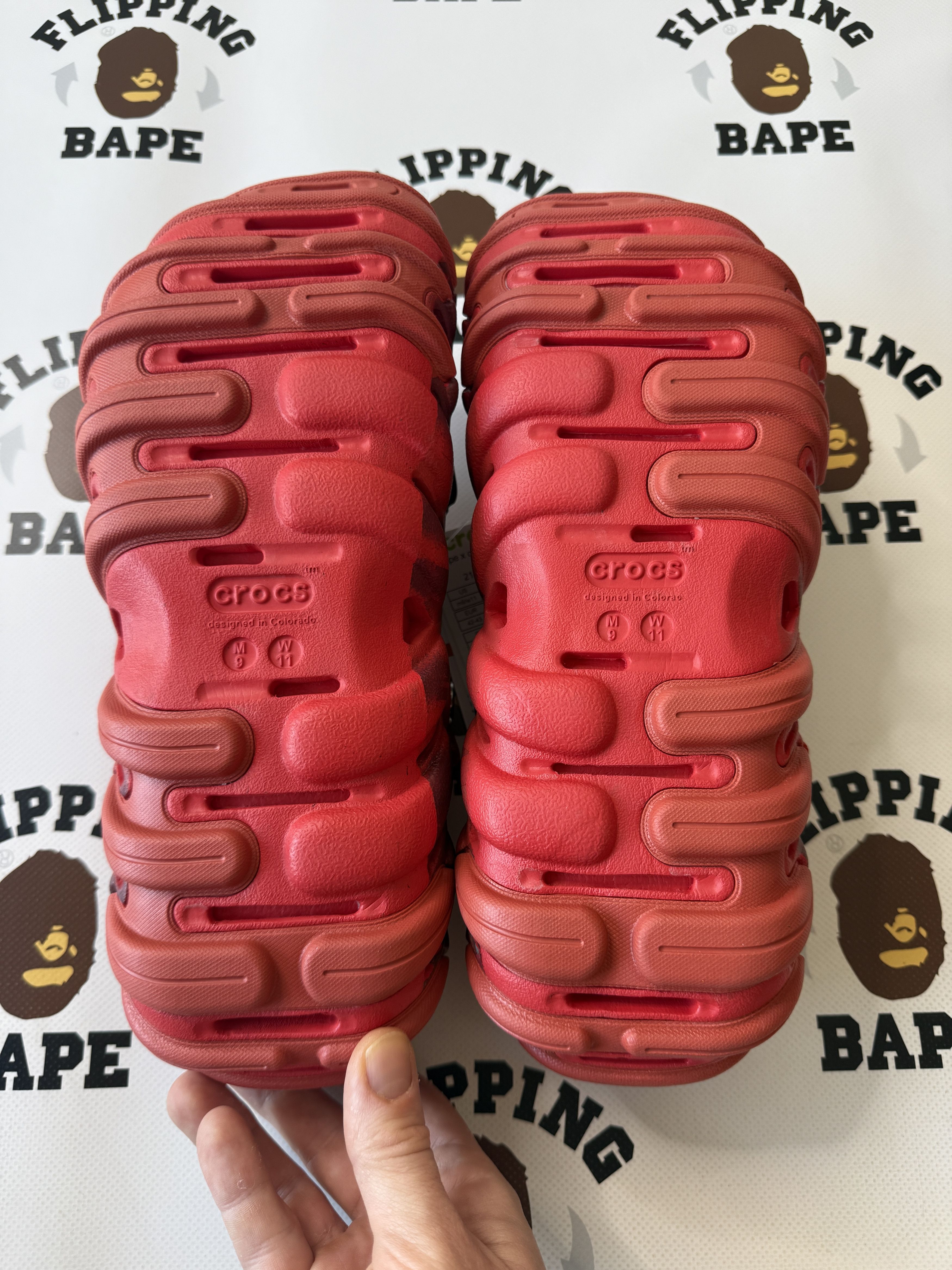 Bape × Crocs BAPE X CROCS ECHO RED Size US 9.5 / EU 42-43 - 12 Thumbnail
