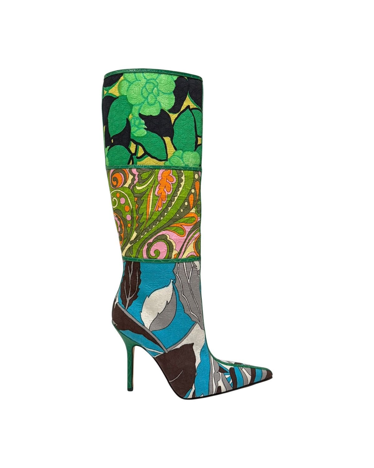 Dolce & Gabbana DOLCE&GABBANA S/S 2004 Patchwork Floral Knee High Boots Size US 6.5 / IT 36.5 - 4 Thumbnail
