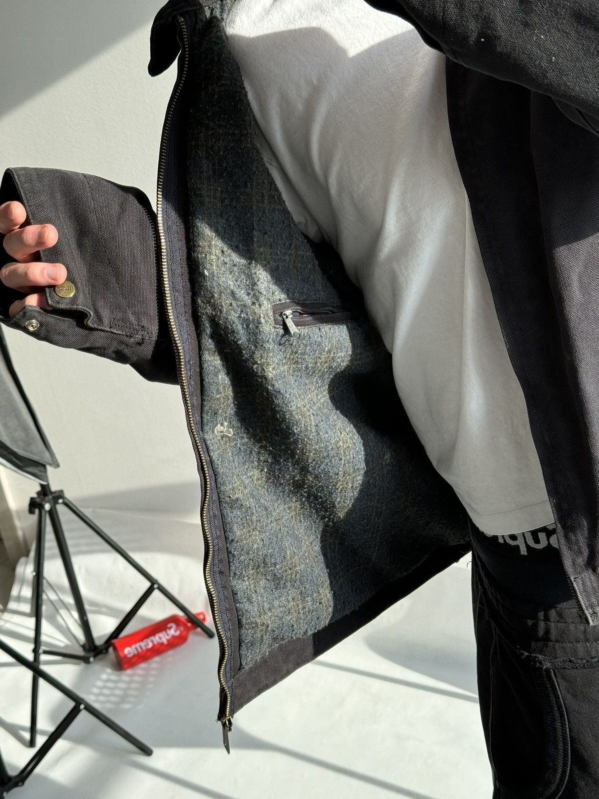 Carhartt × Vintage Vintage Carhartt Detroit jacket Black 90s Archive Zip Up Size US L / EU 52-54 / 3 - 6 Thumbnail