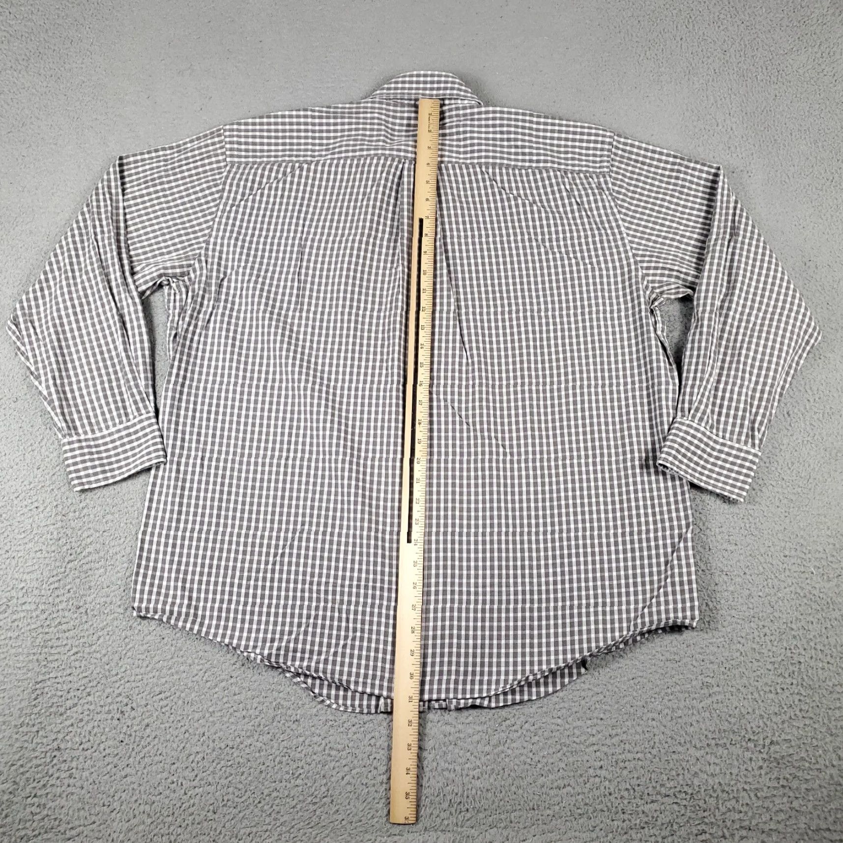 Nautica Nautica Dress Shirt Mens 17.5 Beige Check Long Sleeve Button Up Size 17.5 Adult Regular Mens Size 46R - 4 Thumbnail
