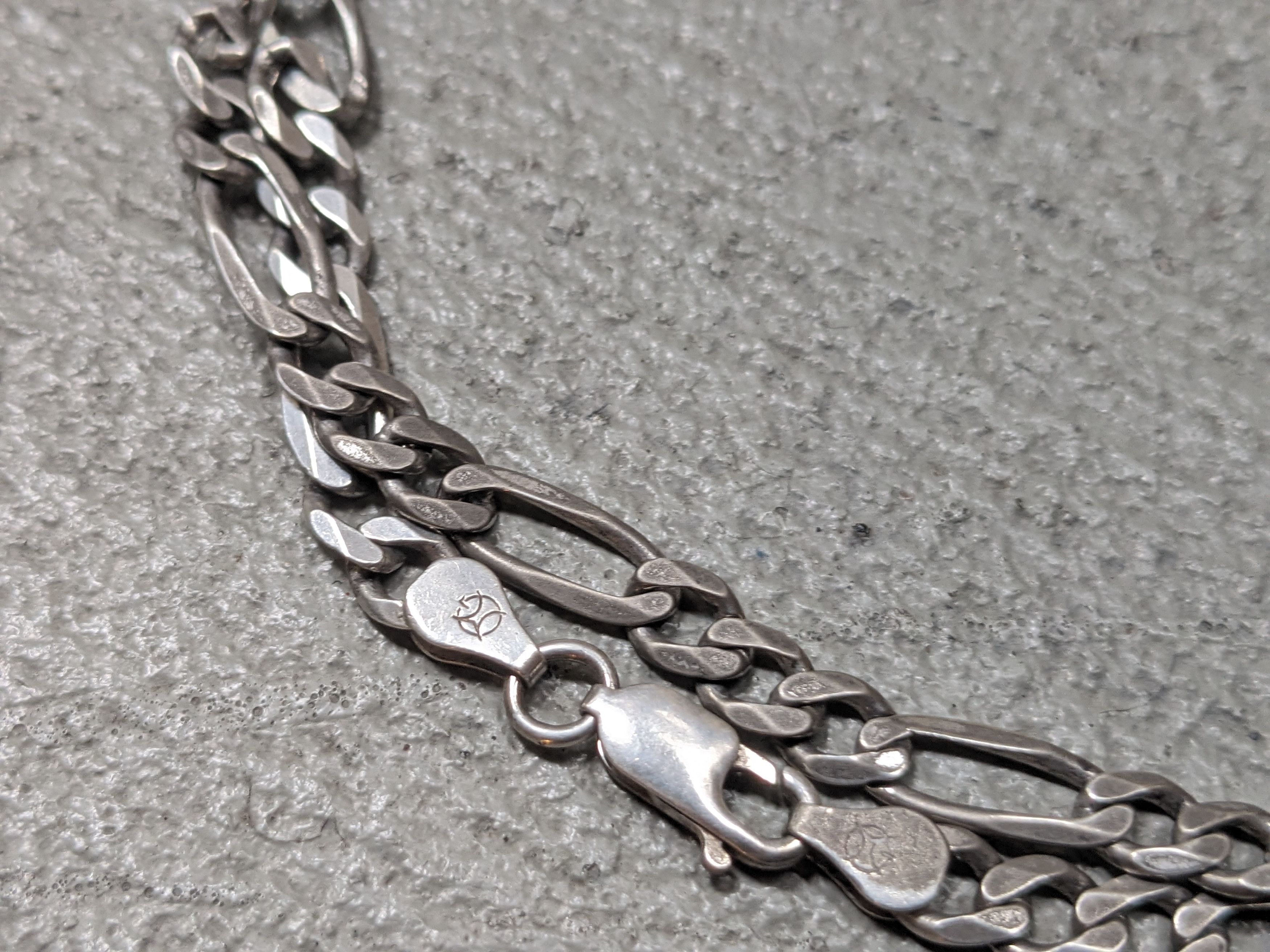 Jewelry Vintage Sterling Silver Necklace Figaro Italy 24" 90s Y2K Size ONE SIZE - 4 Thumbnail