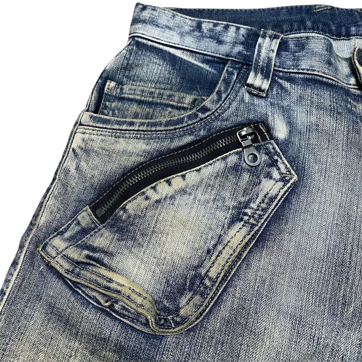 PPFM Rare‼️🔥Vintage PPFM Curved Leg Bondage Denim Pant Size US 32 / EU 48 - 9 Thumbnail