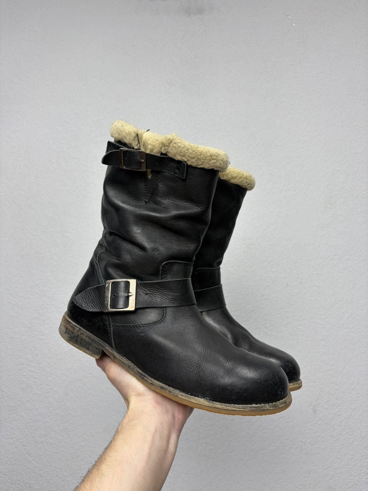 If Six Was Nine Artisan Black Harness High Guidi Vibe Leather Biker Boots Size US 8 / EU 41 - 2 Thumbnail
