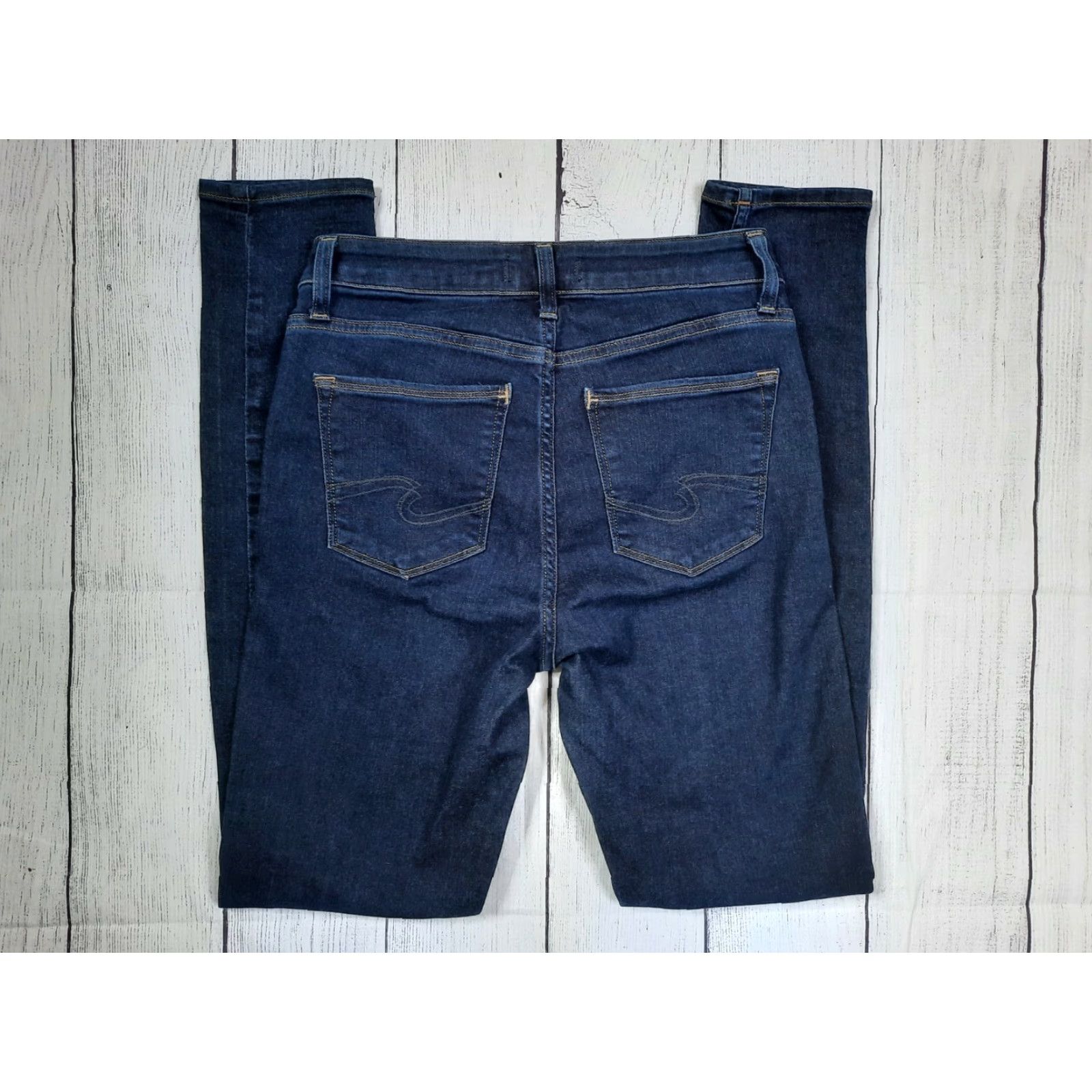 Silver Jeans Co. VINTAGE Silver Jeans Mazy Skinny Jeans Women 26 x 29 High Rise Stretch Dark Denim Blue 5-Pocket Mens? Size 26" / US 2 / IT 38 - 5 Thumbnail
