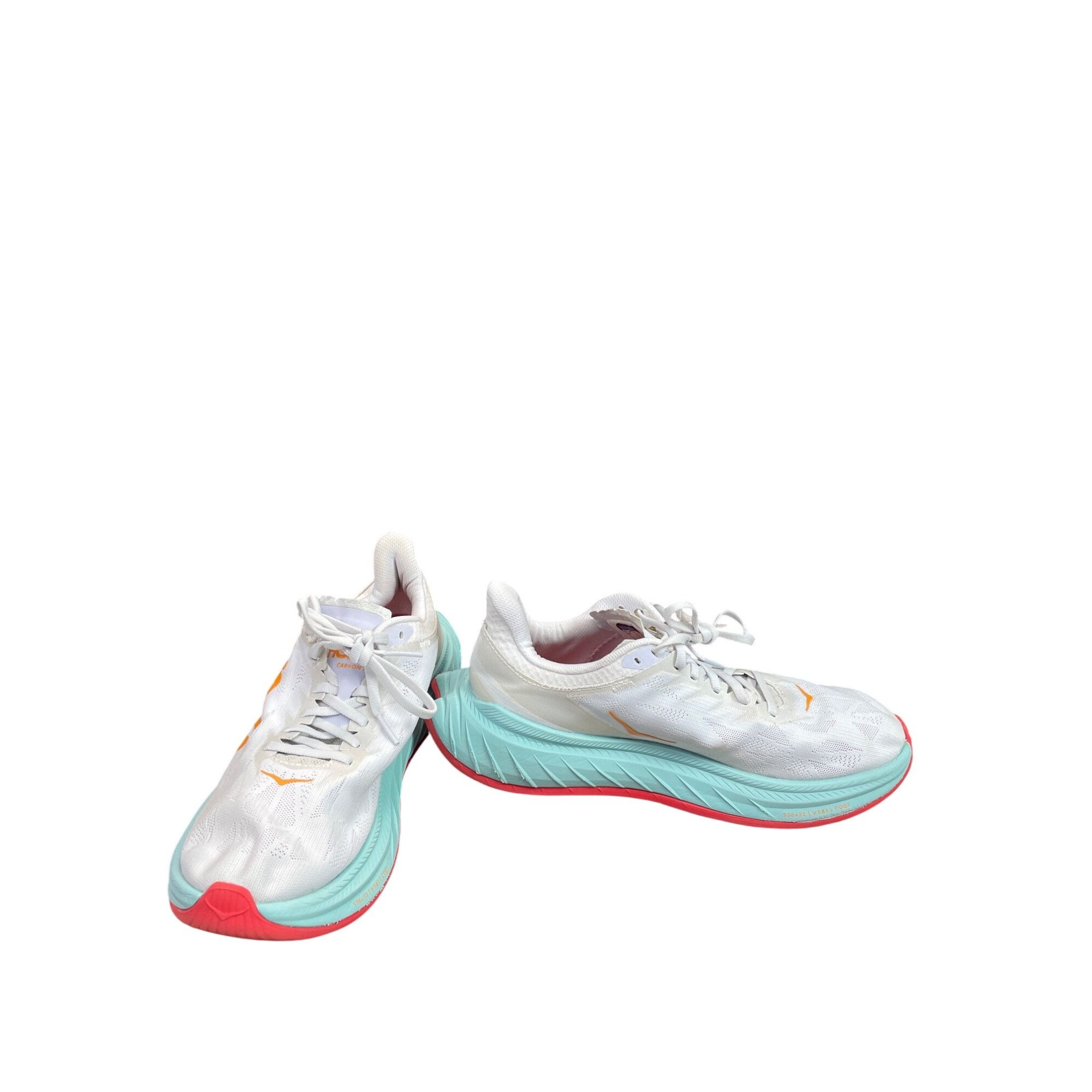 Hoka Hoka Womens Carbon X White green orange Running Sneakers Sz Size US 8.5 / IT 38.5 - 1 Thumbnail