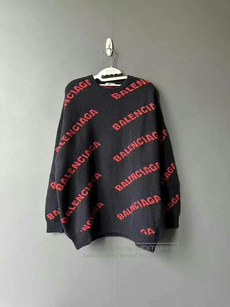 Balenciaga Balenciaga Slogan Knit Sweater Size US S / EU 44-46 / 1 - 1 Thumbnail