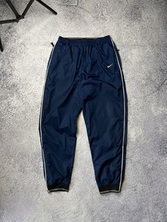 Vintage Nike Track Pants Navy Blue Nylon Joggers Subtle