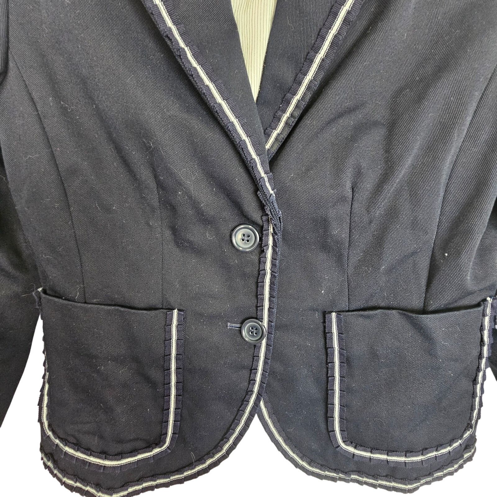 J.Crew J. Crew Ruffle Trim Two-Button Blazer 6 Career Corp Preppy Size M / US 6-8 / IT 42-44 - 3 Thumbnail