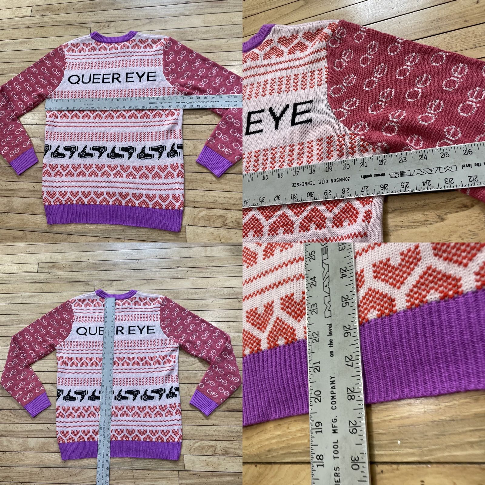 Pinko NETFLIX Sweater XL Pink Peach Knit Crew Neck Unisex Adults Long Sleeve Geometric FairIsle Casual Party/Cocktail Size XL / US 12-14 / IT 48-50 - 8 Thumbnail