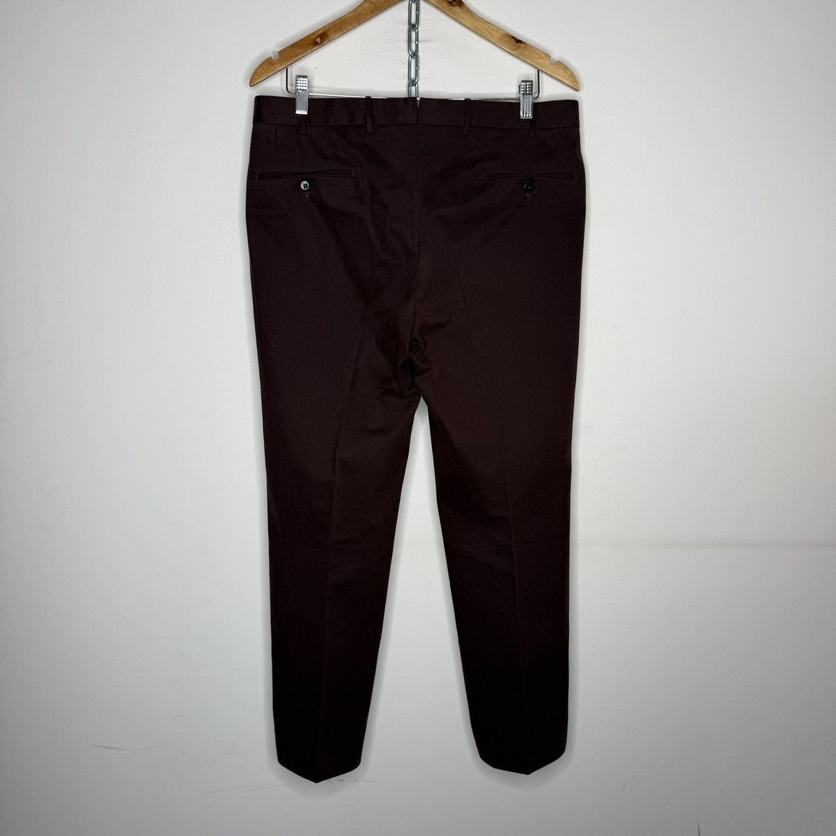 Ermenegildo Zegna Ermenegildo Zegna Burgundy Chino Premium Cotton Pants Size US 33 - 5 Thumbnail