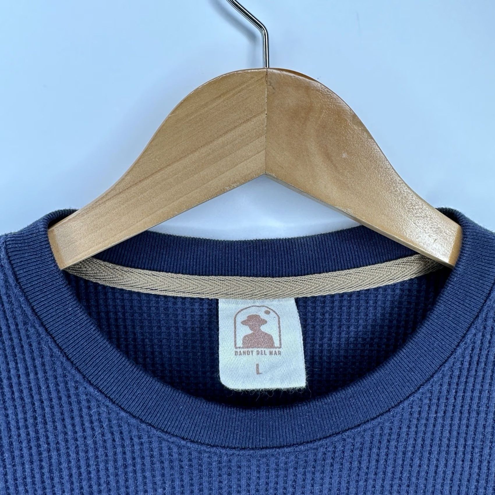 Vintage Dandy Del Mar Cannes Heavyweight Waffle Knit Thermal Long Sleeve L Blue T-Shirt Mens Size L Size US L / EU 52-54 / 3 - 3 Thumbnail