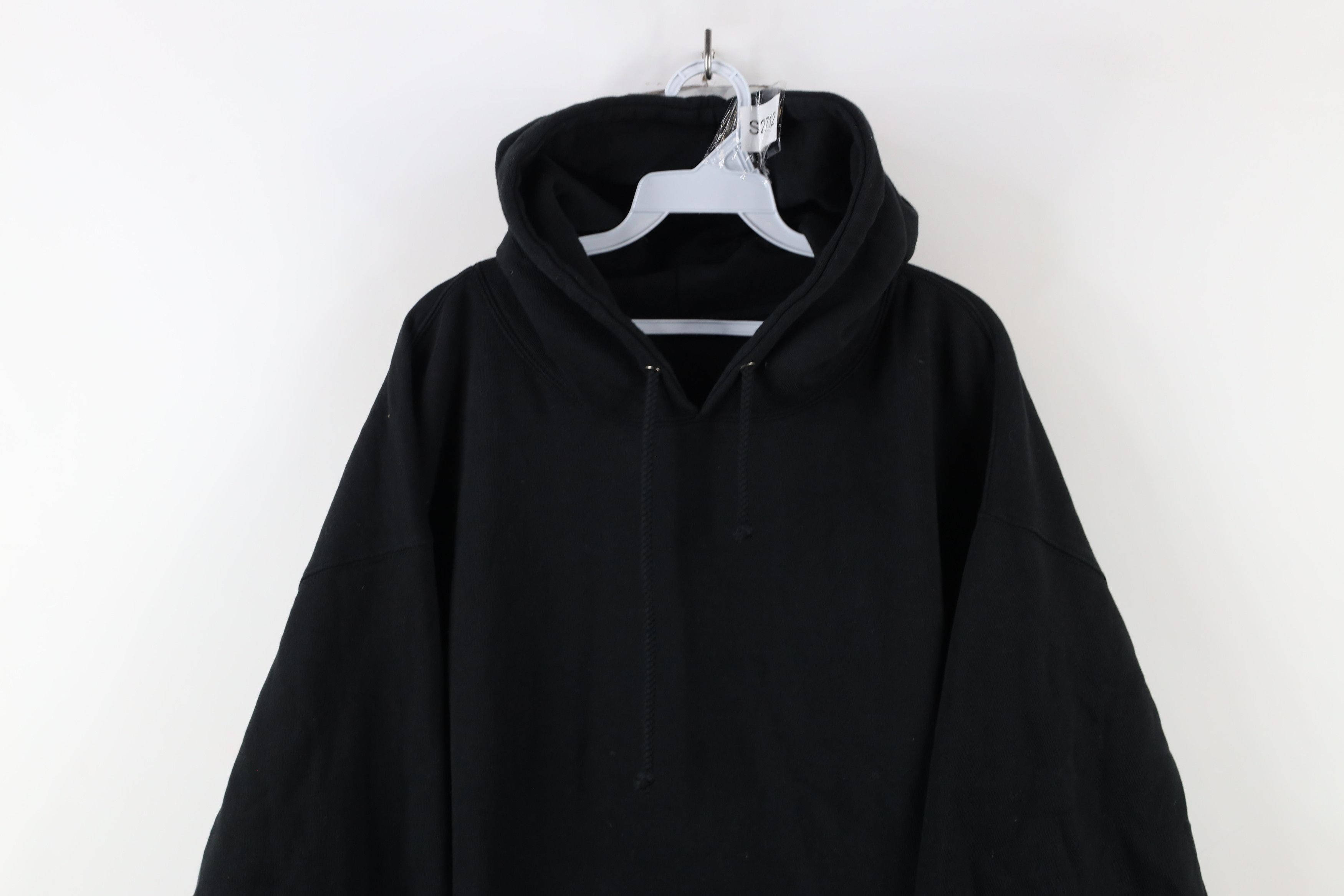Vintage Vintage Streetwear Blank Heavyweight Hoodie Sweatshirt Black Size US XXL / EU 58 / 5 - 2 Thumbnail