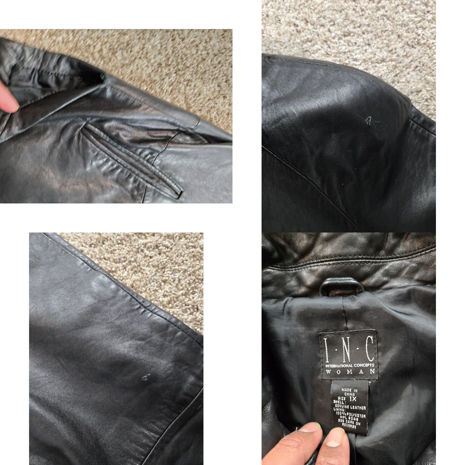 Vintage VINTAGE INC International Concepts Leather Jacket XL Women Black Long Sleeve Y2K Jacket Size L / US 10 / IT 46 - 8 Thumbnail